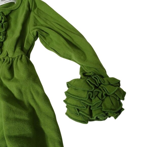 Marie Nicole Green Ruffled Long Sleeve Dress Girls Size 3 Years - Picture 3 of 7